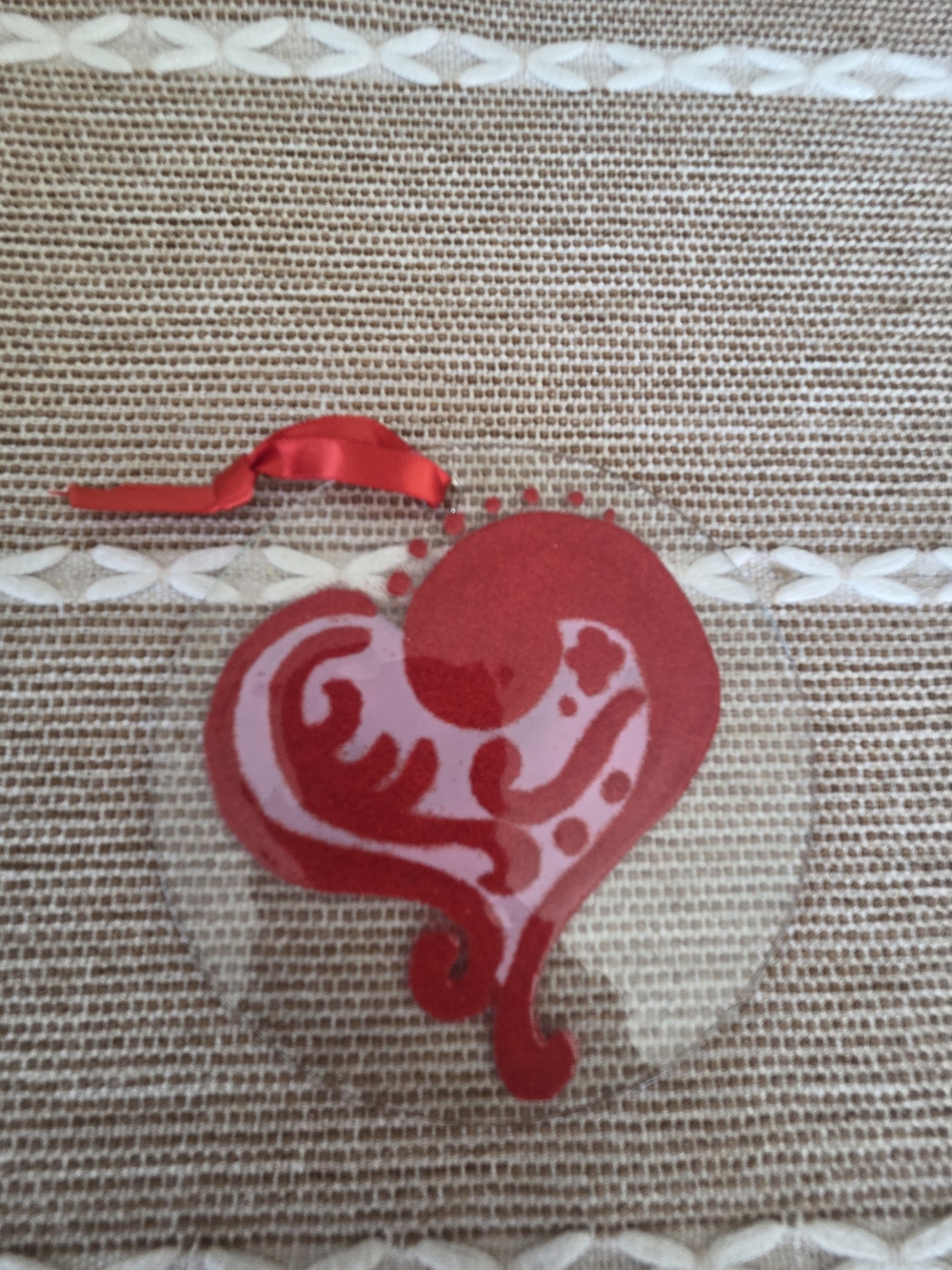 FOLIO Handpainted Blown Glass Valetine's Day Suncatcher